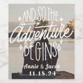 Het avontuur begint sparen de Datum Wijn Etiket (Enkel label)