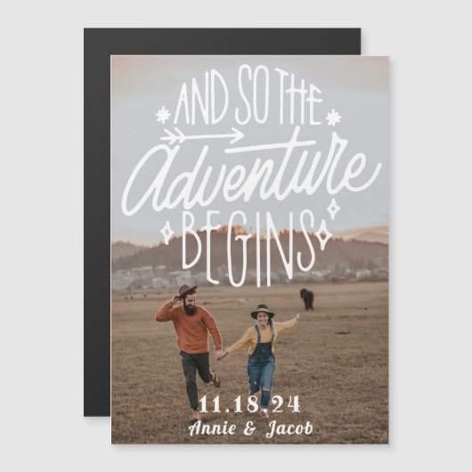 Het avontuur begint sparen de Magnet van de Datum (Voorkant / Achterkant)