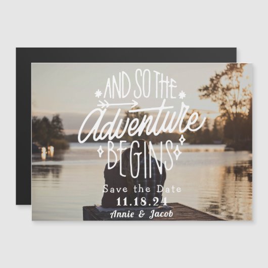 Het avontuur begint sparen de Magnet van de Datum (Voorkant / Achterkant)