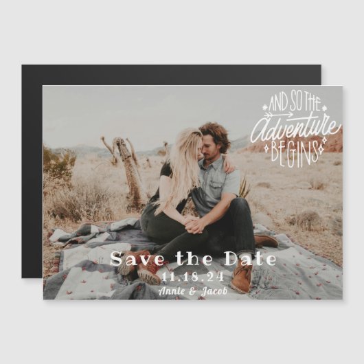 Het avontuur begint sparen de Magnet van de Datum (Voorkant / Achterkant)