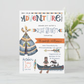 Het avontuur begint - Tribal Baby shower Kaart (Staand voorkant)