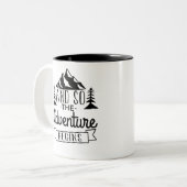 Het avontuur begint tweekleurige koffiemok (Voorkant links)