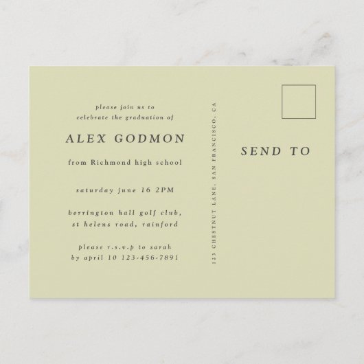 Het avontuur begint uitnodiging briefkaart (Achterkant)