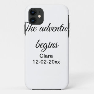 Het avontuur begint voeg naam datum jaar plaats to Case-Mate iPhone case