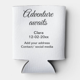 Het avontuur begint voeg naam toe datum jaar plaat blikjeskoeler