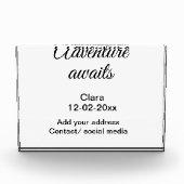 Het avontuur begint voeg naam toe datum jaar plaat fotoblokken (Voorkant)