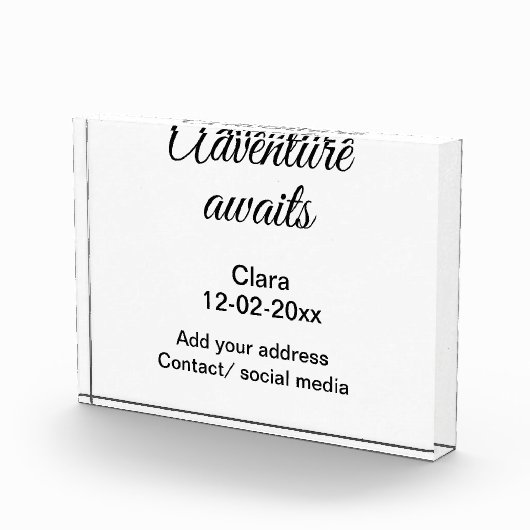 Het avontuur begint voeg naam toe datum jaar plaat fotoblokken (Rechts)