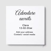 Het avontuur begint voeg naam toe datum jaar plaat gastenboek (Achterkant)