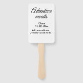 Het avontuur begint voeg naam toe datum jaar plaat handwaaier (Achterkant)