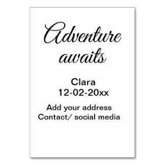 Het avontuur begint voeg naam toe datum jaar plaat kaart