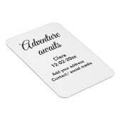 Het avontuur begint voeg naam toe datum jaar plaat magneet (Rechterzijde)