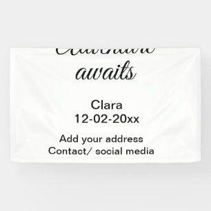 Het avontuur begint voeg naam toe datum jaar plaat spandoek