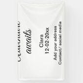 Het avontuur begint voeg naam toe datum jaar plaat spandoek (Verticaal)