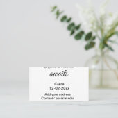 Het avontuur begint voeg naam toe datum jaar plaat visitekaartje (Staand voorkant)