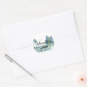 Het avontuur begint Waterverf Beren Baby shower Ronde Sticker (Envelop)