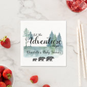 Het avontuur begint Waterverf Beren Baby shower Servet (Insitu)