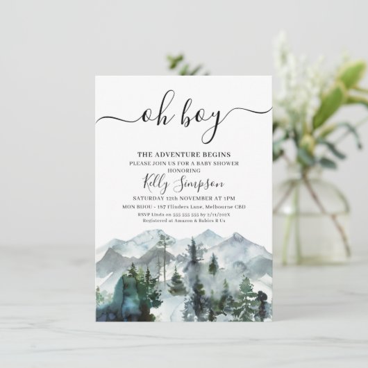 Het avontuur begint Wilde Baby shower Kaart (Staand voorkant)