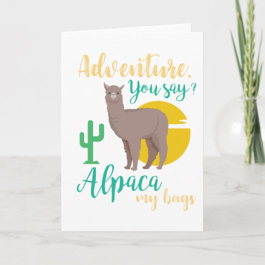 Het avontuur dat u hebt gezegd? Alpaca Mijn Feestdagen Kaart (Voorkant)