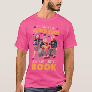 Het avontuur eindigt nooit, begin gewoon aan een n t-shirt