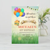 Het avontuur is buiten partijuitnodiging kaart (Staand voorkant)