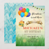 Het avontuur is buiten partijuitnodiging kaart (Voorkant / Achterkant)