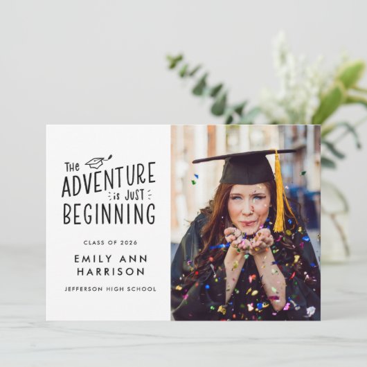 Het avontuur is het Afstuderen van de Foto van het Aankondiging (Staand voorkant)