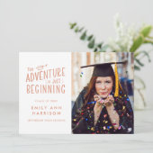 Het avontuur is het Afstuderen van de Foto van het Aankondiging (Staand voorkant)