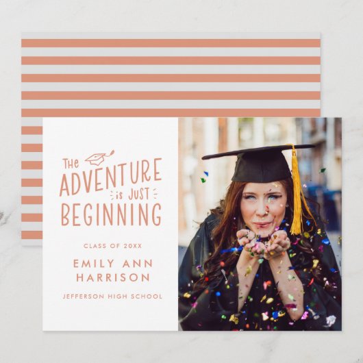 Het avontuur is het Afstuderen van de Foto van het Aankondiging (Voorkant / Achterkant)