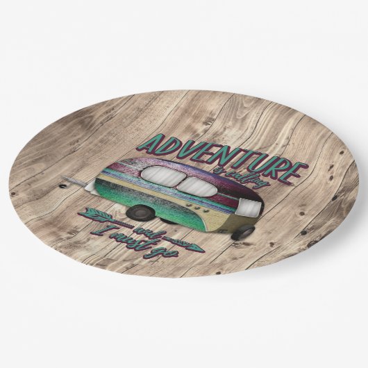 Het avontuur roept en ik moet Paarse auto's maken Papieren Bordje (Gekanteld)