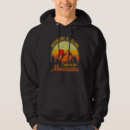 Het avontuur roept onderzoek de Montains Camping Hoodie (Voorkant)
