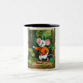 Het avontuur van de nieuwsgierige muis in het Oerw Tweekleurige Koffiemok (Center)