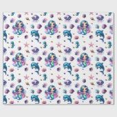 Het avontuur van de zeemeermin! cadeaupapier (Vlak)