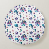 Het avontuur van de zeemeermin! rond kussen (Voorkant)