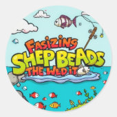 Het avontuur van een jonge visser ronde sticker (Voorkant)