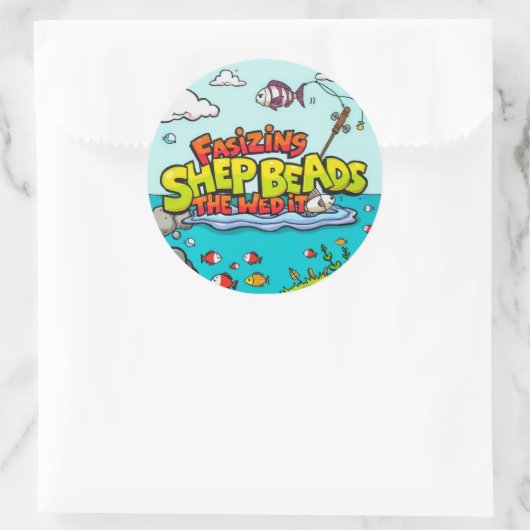 Het avontuur van een jonge visser ronde sticker (Tas)