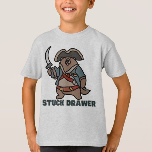 Het avontuur van het piratenavontuur in Stuck Draw T-shirt (Voorkant)