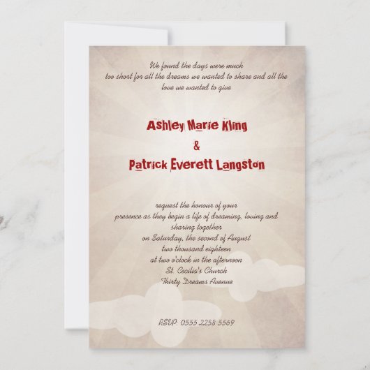 Het avontuur van onze uitnodiging voor het huwelij (Achterkant)