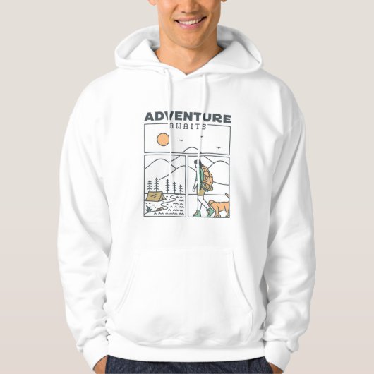 Het avontuur wacht 1 af hoodie (Voorkant)