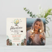 Het avontuur wacht Afstuderen uitnodigingen Reizen (Staand voorkant)