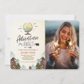 Het avontuur wacht Afstuderen uitnodigingen Reizen (Voorkant)