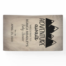 Het avontuur wacht Baby shower af | Rustisch hout