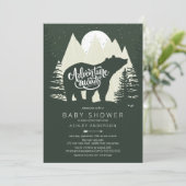 Het avontuur wacht Beer Baby shower af Kaart (Staand voorkant)
