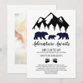 Het avontuur wacht Beren Baby shower door Post af Kaart (Voorkant / Achterkant)