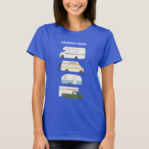 Het avontuur wacht!  campervan vanlife RV T-shirt