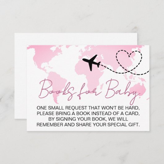 Het avontuur wacht de Boeken van het Baby shower v Informatiekaartje (Voorkant / Achterkant)