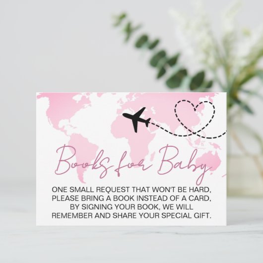 Het avontuur wacht de Boeken van het Baby shower v Informatiekaartje (Staand voorkant)