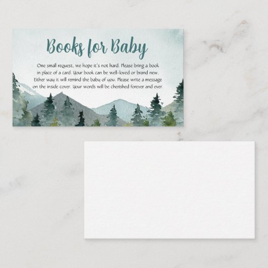 Het avontuur wacht de Boeken van het Baby shower v Visitekaartje (Voorkant / Achterkant)