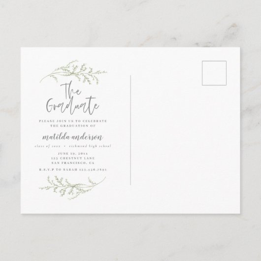 Het avontuur wacht de fotouitnodiging van de gradu aankondigingskaart (Achterkant)