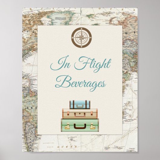 Het avontuur wacht de Moderne Kaart van het Mondia Poster (Voorkant)