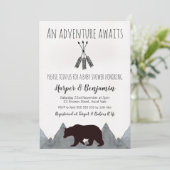 Het avontuur wacht de Uitnodiging van het Baby sho (Staand voorkant)